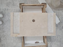 Troia Light Travertine Rustic Rectangular Wall-mount Bathroom Sink (W)16" (L)30" (H)5" back view for brackets