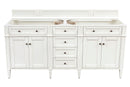 James Martin Brittany 72" Double Bathroom Vanity, Bright White