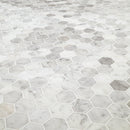 Carrara White Hexagon 11.75"x12" Honed Marble Mesh-Mounted Mosaic Tile 2" Hexagon-MSI Collection