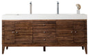James Martin Linear 72" Double Bathroom Vanity, Mid-Century Walnut
