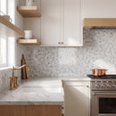 Bellagio Blend Elongated 11.63" x 12" Honed Marble Mesh-Mounted Mosaic Tile Hexagon - MSI Collection