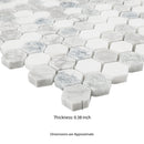 Bellagio Blend Elongated 11.63" x 12" Honed Marble Mesh-Mounted Mosaic Tile Hexagon - MSI Collection