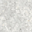 Carrara White Hexagon 12"x12" Polished Marble Mesh-Mounted Mosaic Floor and Wall Tile 2" Hexagon -MSI Collection