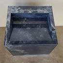 Custom Handcrafted Pedestal Porcelain Sink, Freestanding Blue Porcelain Integrated Sink, Bathroom Sink, Powder Room Sink, Marble Look Sink (ES-170)