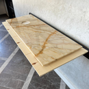 Custom Calacatta Gold Marble Sink – Handmade Natural Stone Bathroom Basin, Luxury Goldish Marble Vanity Top, Countertop and Sink (NS-084)