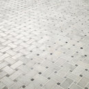 Carrara White Basketweave Pattern 12"x12" Honed Marble Mesh-Mounted Mosaic Tile- MSI Collection