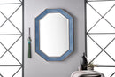 James Martin Tangent 30" Mirror, Silver with Delft Blue