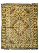 Hand-Knotted Afghani Nakhunak Wool Rug - 4' x 4'11"