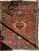 KARAJA Persian Antique Heriz Rug  4'9" x 6'