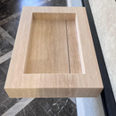 Custom Travertine Sink, Handmade Custom Beige Travertine Sink, Vein Cut Travertine Vanity (TR-66)