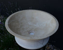 HANDCRAFTED LIGHT BEIGE TRAVERTINE SINK