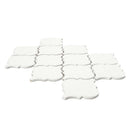Whisper White Arabesque 10.83" x 15.5" Glazed Ceramic Mesh-Mounted Mosaic Wall Tile Pattern-MSI Collection