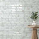 Ivory Amber Beveled Subway 11.81"x11.81" Glass Mesh-Mounted Mosaic Tile Pattern- MSI Collection