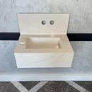 Custom Quartz Bathroom Sink – Handmade Quartz Vessel Sink, Integrated Quartz Countertop Sink, Modern Quartz Vanity Sink (QU-038)