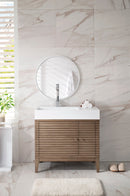 James Martin Linear 36" Single Bathroom Vanity, Whitewashed Walnut