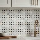 Arabescato Carrara Octagon 12" x 12" Honed Marble Mesh-Mounted Mosaic Tile 2" Octagon- MSI Collection