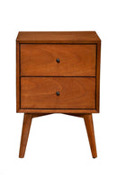 Flynn Mid-Century Nightstand, Chestnut Mahogany