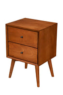 Flynn Mid-Century Nightstand, Chestnut Mahogany