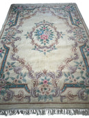 Hand-Tufted Chinese Aubusson Wool Rug – 7'10" x 11' – Luxurious Traditional Design