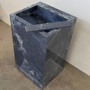 Custom Handcrafted Pedestal Porcelain Sink, Freestanding Blue Porcelain Integrated Sink, Bathroom Sink, Powder Room Sink, Marble Look Sink (ES-170)