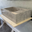 Custom Marble Sink, Handmade Custom Tundra Grey Marble Sink, Marble Vanity Top Sink, Sink For Bathroom, Marble Vessel Sink,Marble Countertop (NS-066)