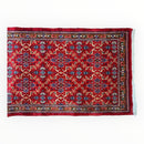 Vintage Mashhad Wool Runner – 3’3” x 8’4” – 1970s, Rich Red with Blue & Beige Accents