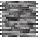 Akaya nero interlocking 11.75X12 glass mesh mounted mosaic tile SMOT-GLSIL-AKANER8MM product shot multiple tiles close up view