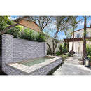 Alaska gray 3D ledger corner 6X18 honed marble wall tile LPNLMALAGRY618COR 3DH product shot out door view