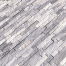 Alaska gray split face 11.81X12.4 marble mesh mounted mosaic tile SMOT-ALGRY-SFIL10MM product shot multiple tiles angle view