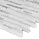 Alaska gray split face 11.81X12.4 marble mesh mounted mosaic tile SMOT-ALGRY-SFIL10MM product shot one tile profile view
