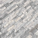 Alaska gray splitface ledger panel 6x24 natural marble wall tile LPNLMALAGRY624 product shot angle view