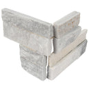 Alaska gray splitface mini ledger corner 4.5X9 natural marble wall tile LPNLMALAGRY4.59COR MINI product shot multiple tiles close up view