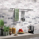 Alaska Gray Ledger Panel 6x24 Multi Finish Natural Marble Wall Tile LPNLMALAGRY624 MULTI product shot kitchen view