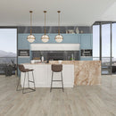 SPC Vinyl Rigid Core 7" Width 60" RL, 6mm Thick, 1.5mm IXPE Alloyed Bay Amare Floors - Mazzia Collection Product shoot Kitchen view