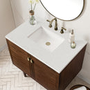 James Martin Amberly 36" Dual Mount Single Bathroom Vanity, Mid-Century Walnut