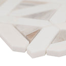 Angora geometric 12x12 polished marble mesh mounted mosaic tile SMOT-ANGORA-GEOP product shot profile view