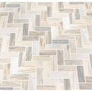 Angora herringbone 12X12 polished marble mesh mounted mosaic tile SMOT-ANGORA-HBP product shot multiple tiles angle view