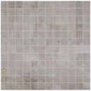 Ansello grey 12X12 glazed ceramic mesh mounted mosaic tile NANSGRE2X2 product shot multiple tiles top view