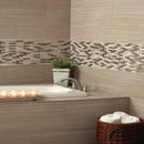 Antique white 0.625x6 matte ceramic quarter round molding floor and wall tile SMOT-PT-QTRRD-AW5/8X6 product shot bathroom wall view