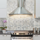 Arabescato carrara 1175x12 honed marble mesh mounted mosaic tile SMOT-ARA-2HEXH product shot kitchen closeup view