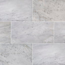 Arabescato carrara 12 x 24 honed marble floor and wall tile TARACAR12240.38H product shot multiple tiles top view