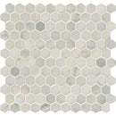 Arabescato carrara hexagon 11.1X11.5 honed marble mesh mounted mosaic tile SMOT-ARA-1HEX product shot multiple tiles close up view