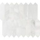Arabescato carrara pickett 10.63X12 honed marble mesh mounted mosaic tile SMOT-ARA-PK3X12H product shot multiple tiles close up view