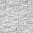 Arabescato carrara splitface ledger corner  6 in x 18 in natural marble wall tile LPNLMARACAR618COR product shot wall view
