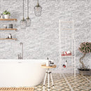 Arabescato carrara splitface ledger panel 6X24 natural marble wall tile LPNLMARACAR624 product shot wall view