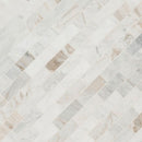 Arabescato venato white 2x6 honed marble subway mesh mounted mosaic tile SMOT-ARAVEN-2X6H product shot angle view