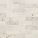 Arabescato venato white 4x12 honed marble subway tile TARAVEN412H product shot angle view