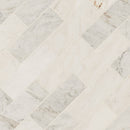 Arabescato venato white 4x12 honed marble subway tile TARAVEN412H product shot profile view