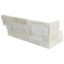 Arctic golden split face ledger corner 6X18 quartzite wall tile LPNLQARCGLD618COR product shot multiple tiles close up view