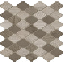 Arctic storm arabesque 12X12.6 multi finish honed marble mesh mounted mosaic tile SMOT-AS-ARABESQUE product shot multiple tiles close up view